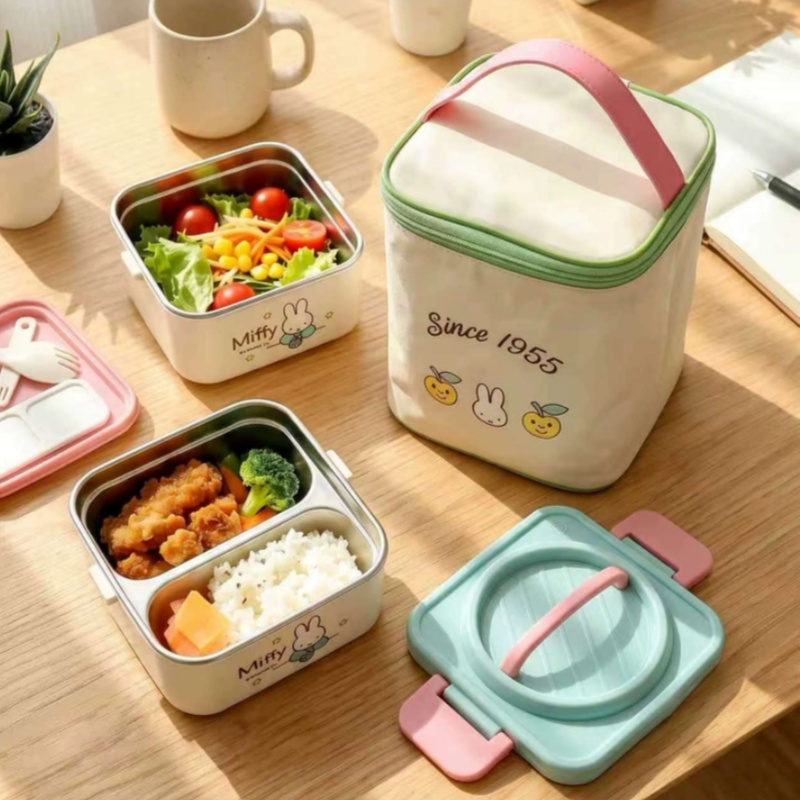 Meal Prep No Microwave - กล่องอาหารกลางวันสแตนเลส 304 ของมิฟฟี่ แบบพกพา ใช้กับไมโครเวฟได้ กล่องเบนโตะเก็บความร้อน