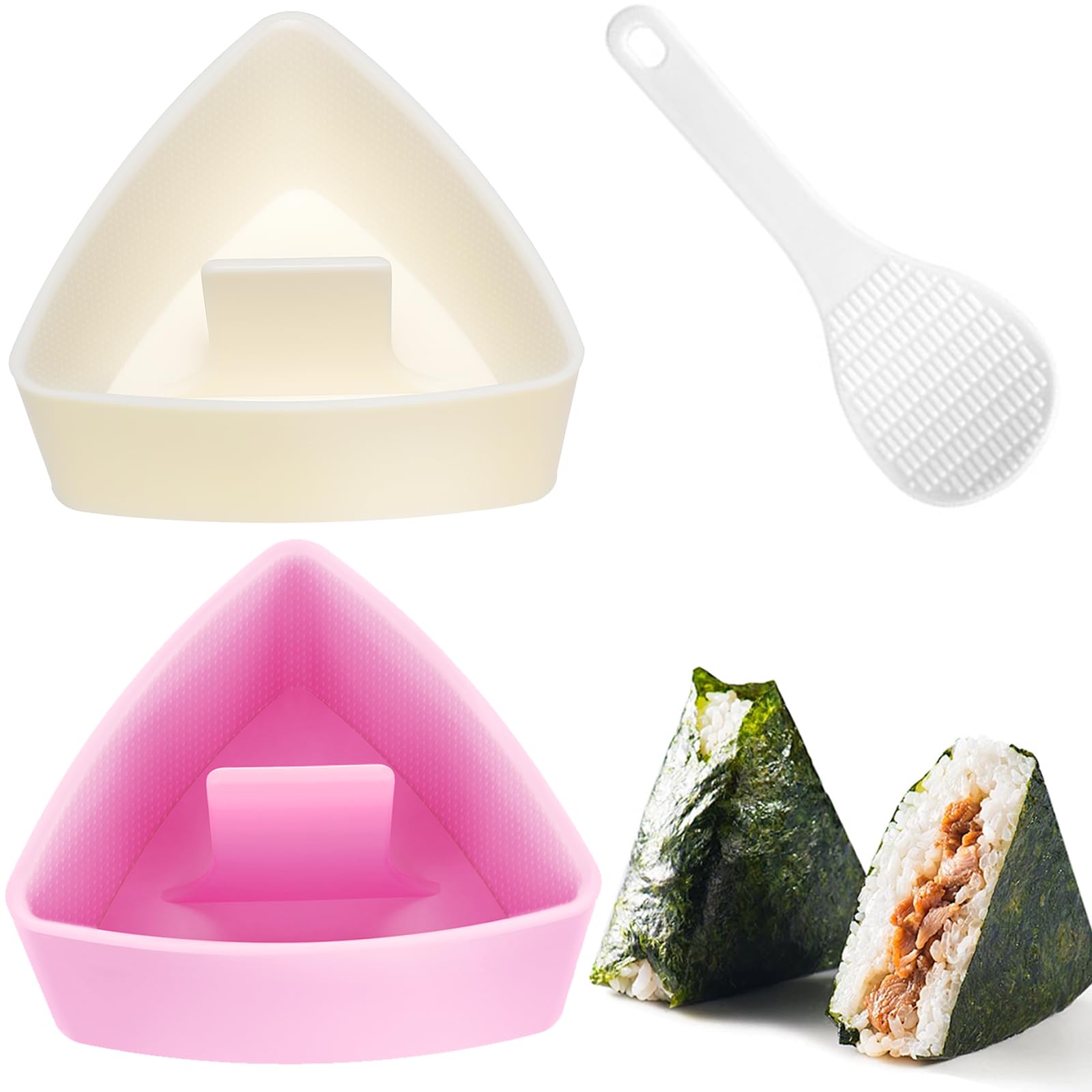 Rice Ball Mold - 2pcs แม่พิมพ์ซูชิ Onigiri ข้าวลูกอาหารกดสามเหลี่ยมซูชิ Maker แม่พิมพ์ซูชิชุดครัว