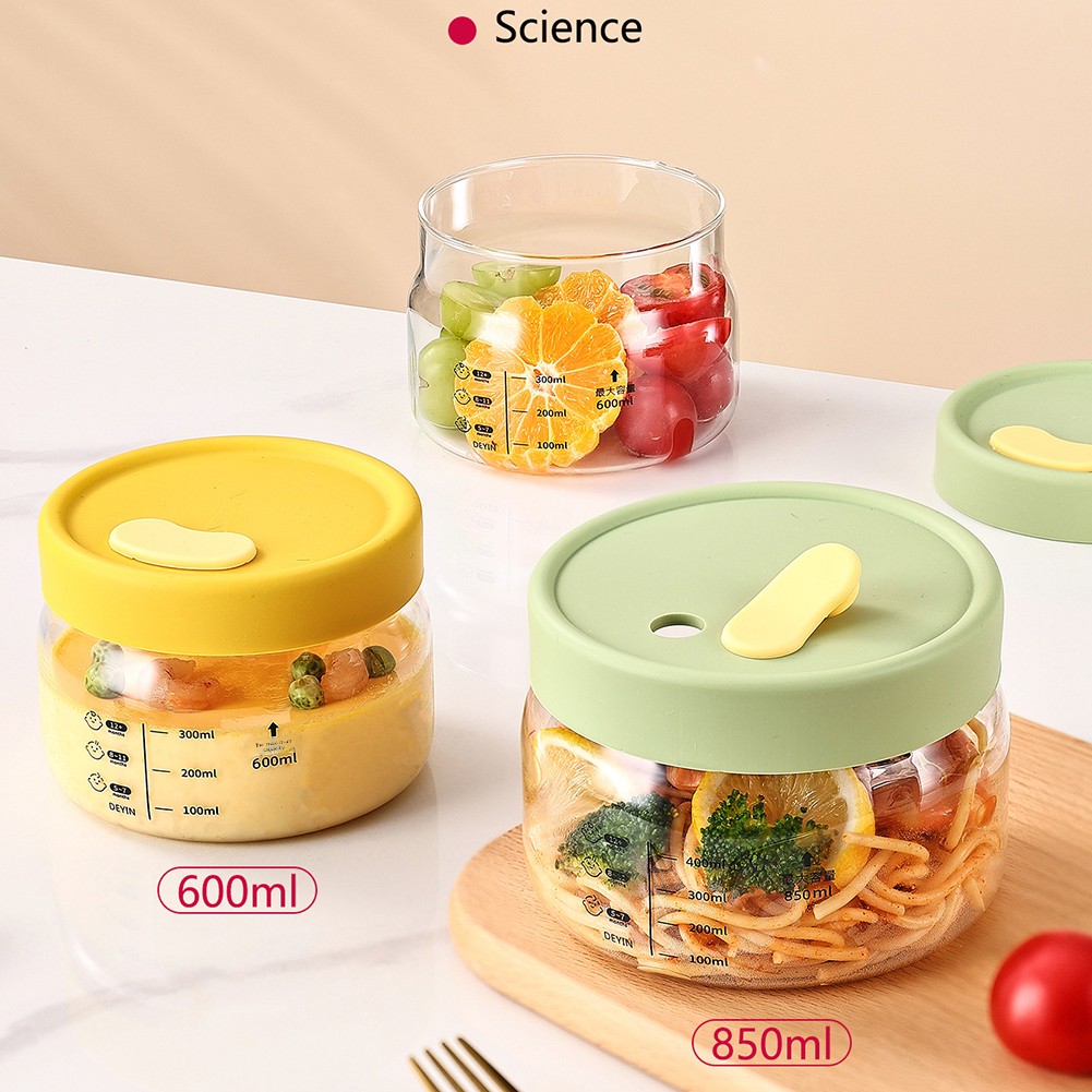 Meal Prep Glass Containers Oven Safe - 600-850ml ภาชนะเก็บอาหารแก้ว Airtight Leakproof เด็กชามอาหารขนาดไมโครเวฟตู้แช่แข็งปลอดภัย Meal