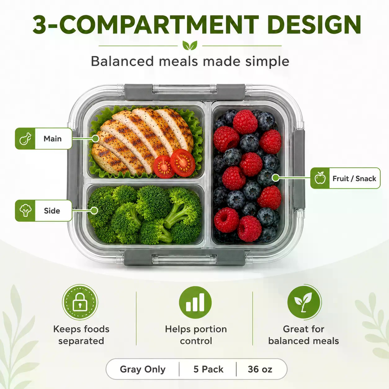 ชุดกล่องแก้วบอโรซิลิเกตทรงสี่เ - Meal Prep Glass Containers Oven Safe บทวิจารณ์และราคา