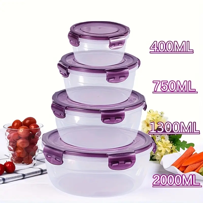 ภาชนะเก็บอาหารพลาสติก 4 ชิ้น ก - Meal Preparation บทวิจารณ์และราคา