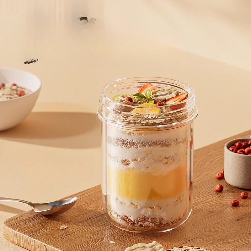 420ML ใหม่ถ้วยอาหารเช้าข้าวโอ๊ - Meal Prep Glass Containers Oven Safe บทวิจารณ์และราคา