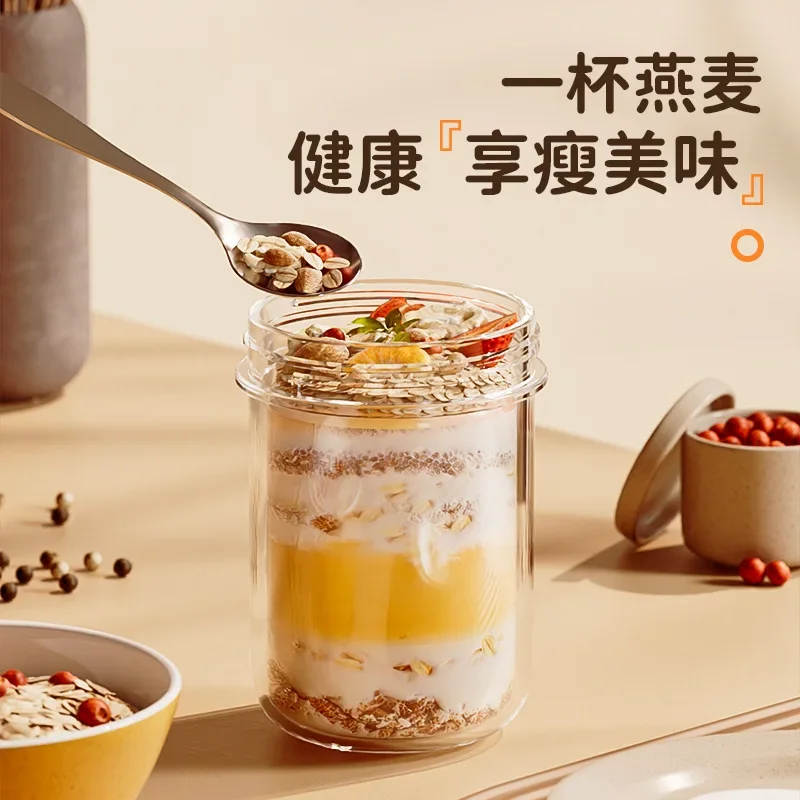 420ML ใหม่ถ้วยอาหารเช้าข้าวโอ๊ - Meal Prep Glass Containers Oven Safe บทวิจารณ์และราคา
