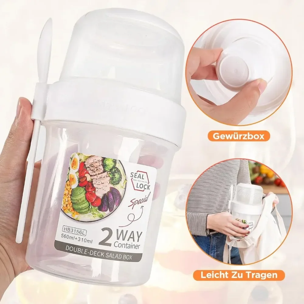 ถ้วยสลัดถ้วยอาหารเช้าแบบพกพาเก - Meal Preparation บทวิจารณ์และราคา