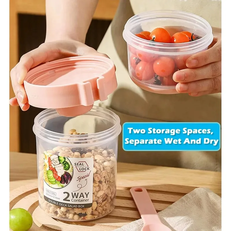 ถ้วยสลัดพกพา ถ้วยข้าวโอ๊ตสองชั - Meal Preparation บทวิจารณ์และราคา