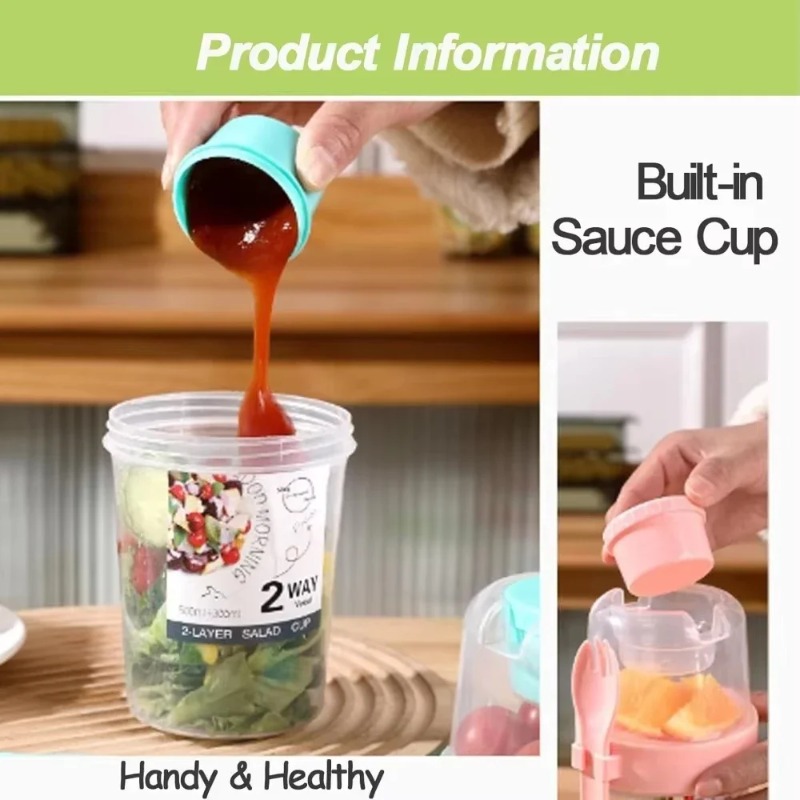 ถ้วยสลัดพกพา ถ้วยข้าวโอ๊ตสองชั - Meal Preparation บทวิจารณ์และราคา
